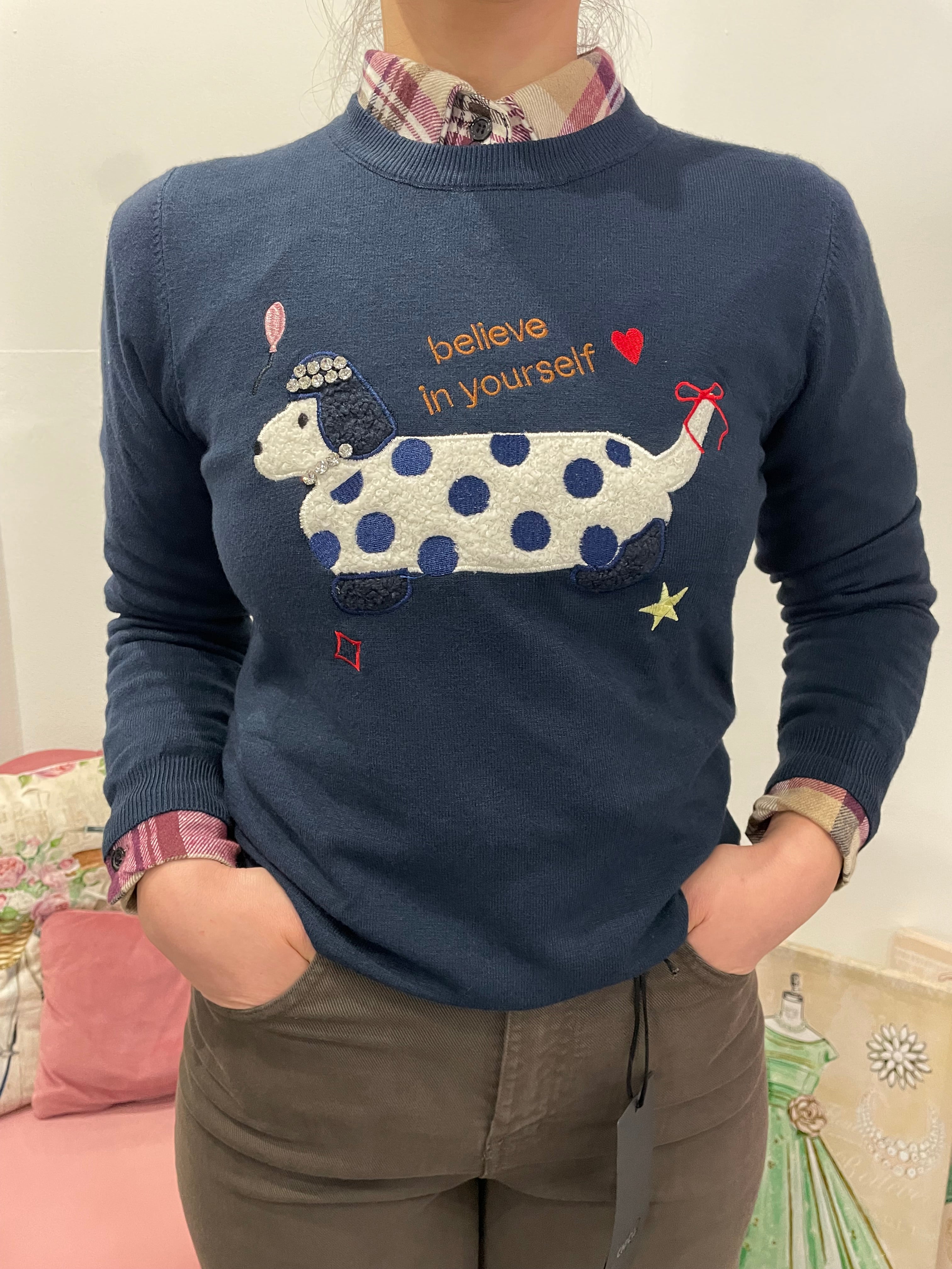 Maglioncino Ricamato Civico218 – Believe