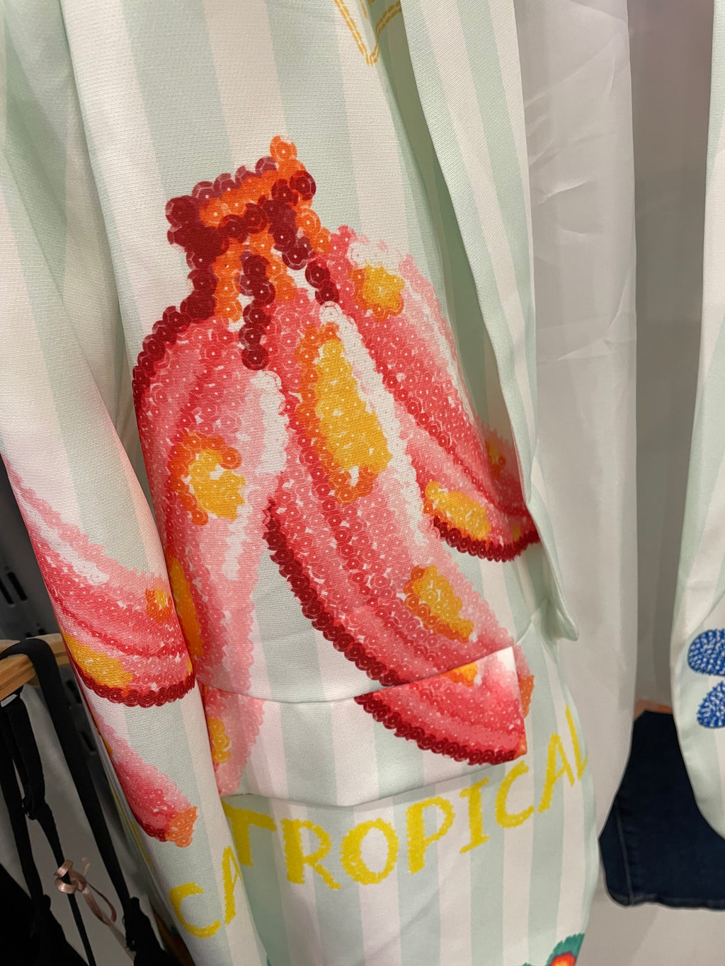 Blazer Tropical a Righe – Stampa Artistica