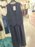 Completo gessato blu
