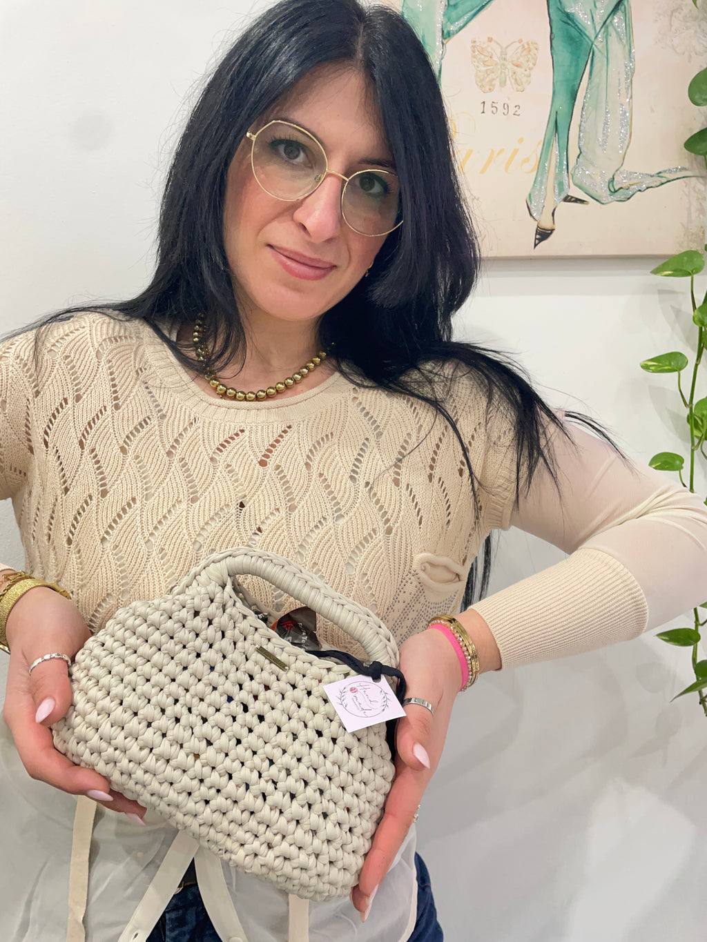 Maglia “Sabbia chic” macramé