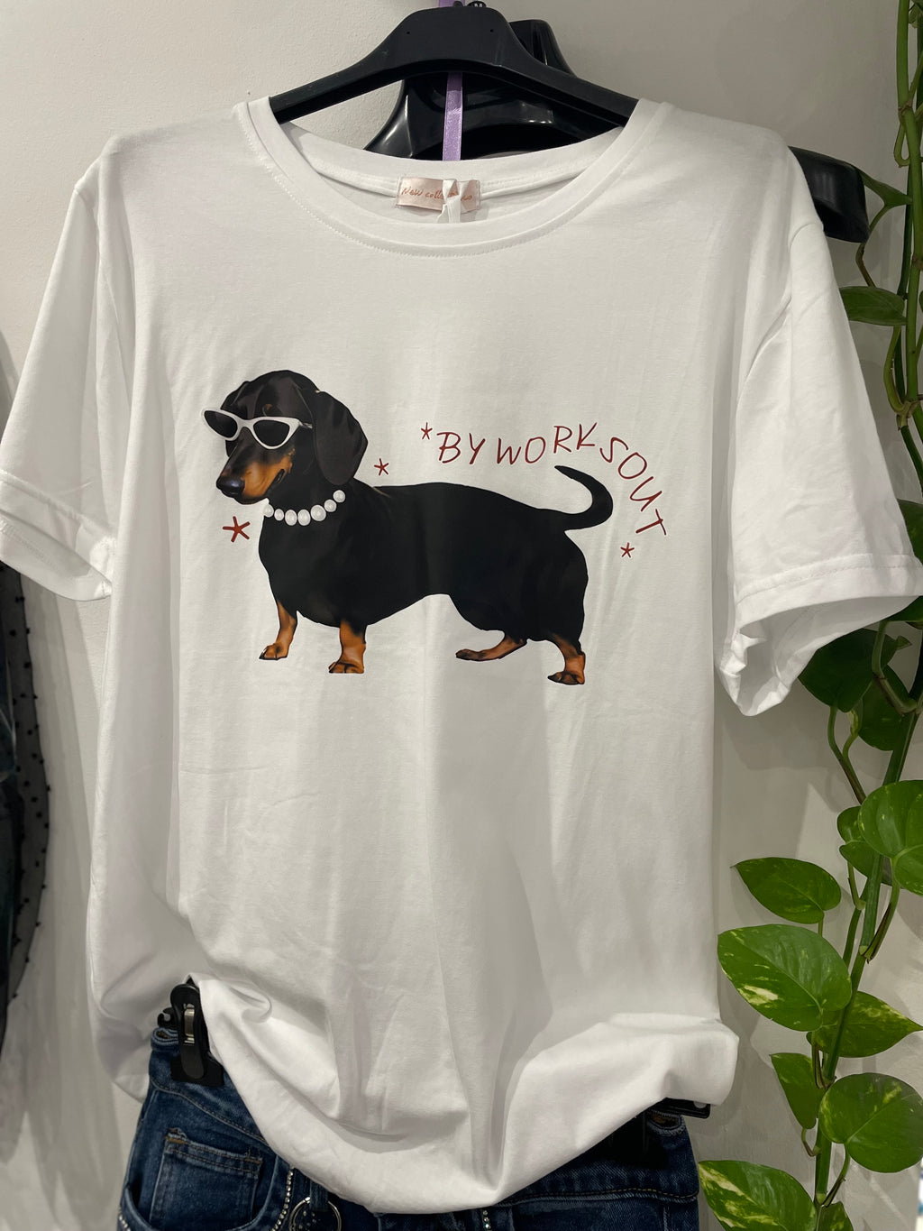 T-Shirt Bassotto con Occhiali – Stampa Divertente