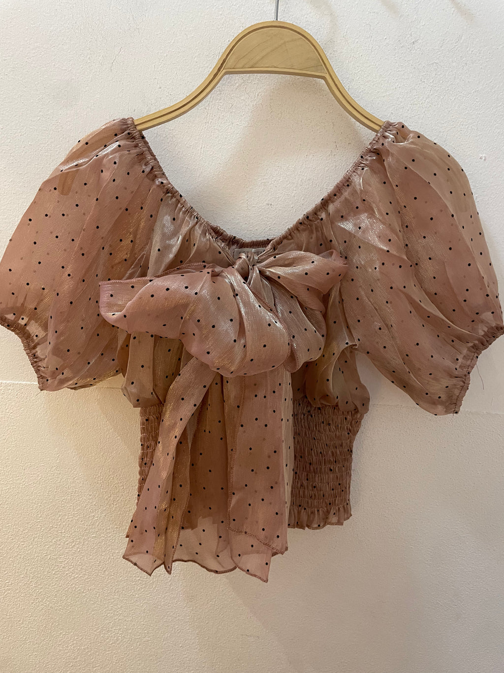 Blusa Cropped pois oro