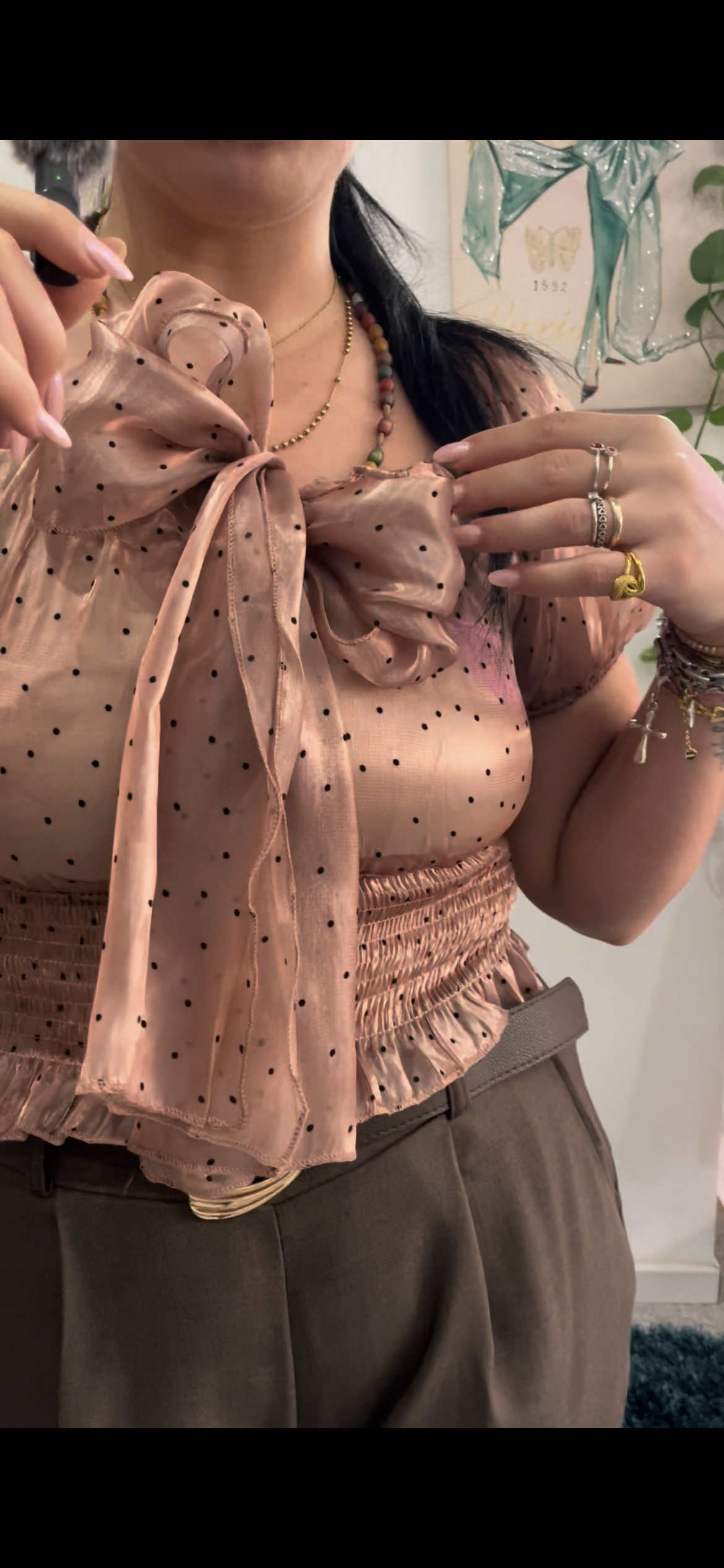 Blusa Cropped pois oro