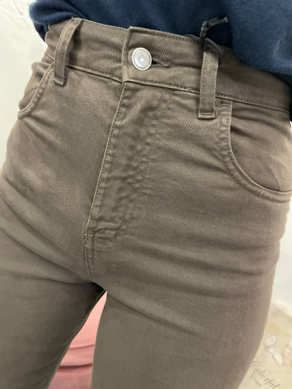 Jeans Mom Fit vita alta-marrone moro